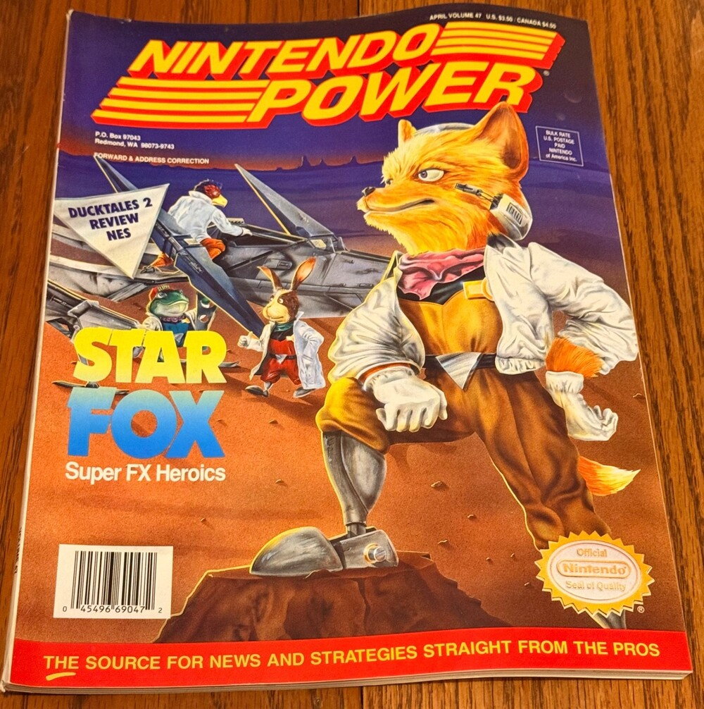 Vintage Nintendo Power Star Fox W/ Poster April Vol. 47 Super FX Heroics (33)